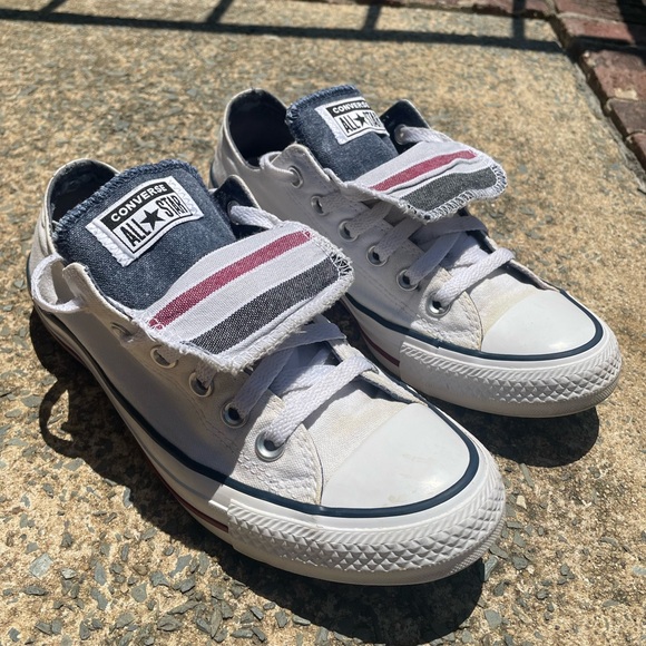 Converse Shoes - CONVERSE ALL STAR MULTI TONGUE SHOES Women 8 White Blue Red